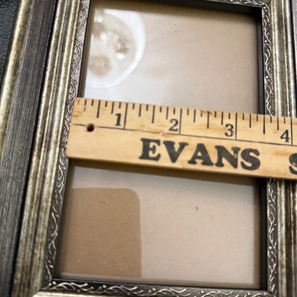 Ornate 4x6 Picture Frame Antiqued Silver Pewter Look Tabletop Wall Decor